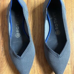 Rothy's Gray and Blue Flats Comfortable Casual Loafers